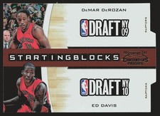 2010-11 Playoff Contenders Patches #11 DeMar DeRozan / Ed Davis Gold /10 SN