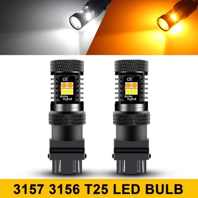 2-Color 3157 LED Front Turn Signal Light Bulbs For 2003-2019 Freightliner M2 106