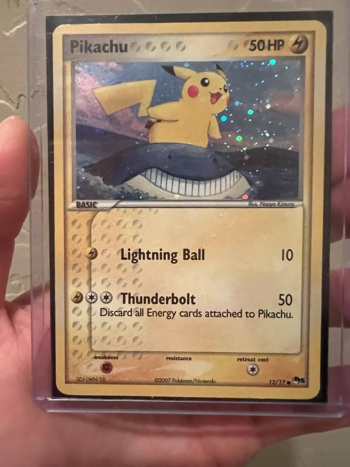 Pokemon Card - Error Inverted Back Pikachu POP Series 5 12/17 Holo Rare 