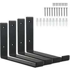 Black Shelf Bracket 12 Inch Shelf Brackets Heavy DutyL Brackets for ShelvesFl...