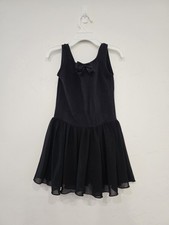 Theatrical Girl's Black Ballet Bodysuit Leotard Size Small