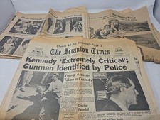 LOT JFK Assassination Newspapers Scranton Times  John F. Kennedy  ORIGINALS