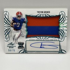 Trevon Grimes 2021 Leaf Trinity Rookie Patch RPA Auto RC Card #PA-TG1 Gators /75