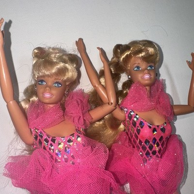 1995 Twirling Ballerina Barbie Doll  Pink Silver Mattel #15086 Lot Of 2 TLC B-9