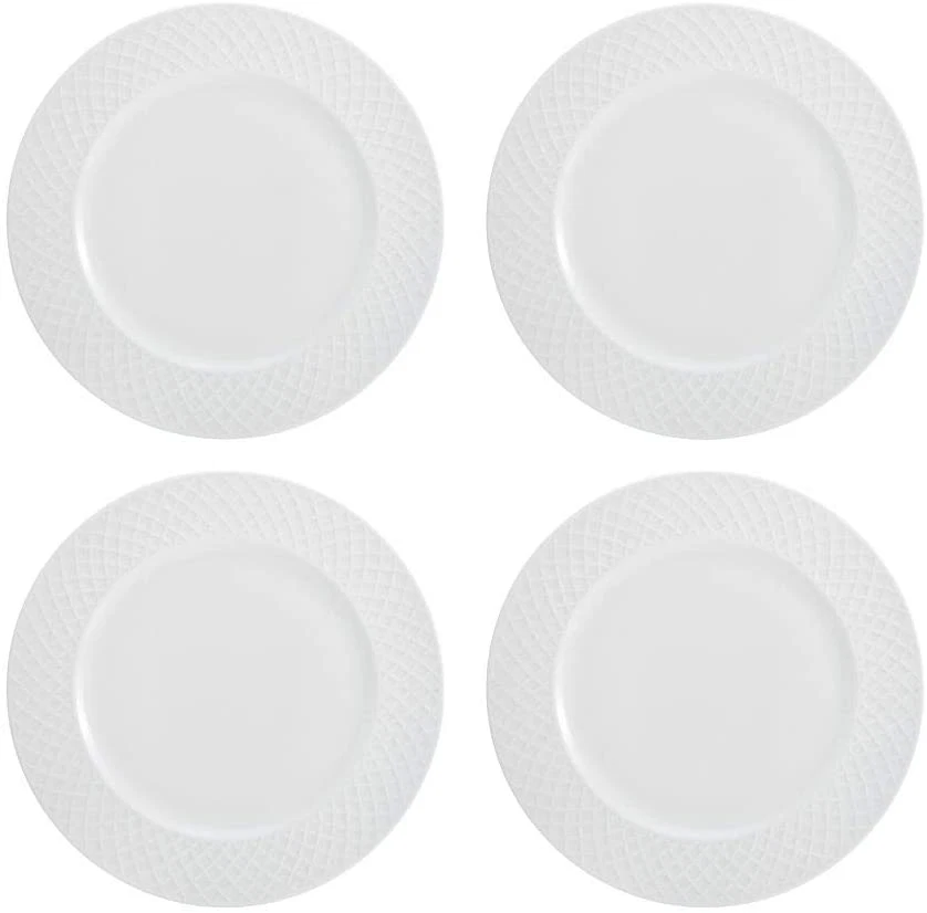 Juego de vajilla Mikasa Trellis Bone China 16 piezas, servicio para 4, blanco Lightwei Foto 2 de 4