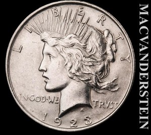 1923 Silver Peace Dollar - Scarce  High Grade  Lustrous  No Reserve  #L6830