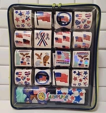 Vtg 2001 Sandylion Stickers Extravaganza Patriotic USA  Complete/with Backpack 