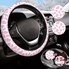 Pink Cow Steering Wheel Cover Anti-Slip and Practical 14.5 One Size Pink Cow3