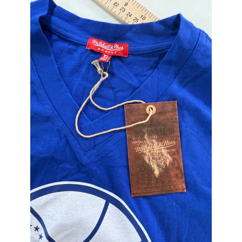 Женская футболка Mitchell & Ness Philadelphia 76ers Boyfriend XL НОВАЯ РЕКОМЕНДУЕМАЯ РОЗНИЧНАЯ ЦЕНА ПРОИЗВОДИТЕЛЯ 55 - Изображение 3 из 4
