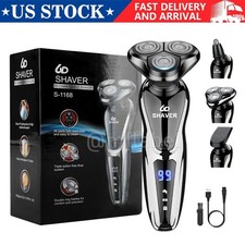 Wet/Dry Electric Razor Men USB Rechargeable Rotary Shaver Beard Trimmer Shaving