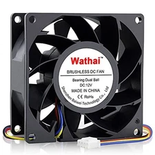 Wathai 80mm x 38mm High Static Pressure Fan 12V 4 Pin Dual Ball PWM 8038... 
