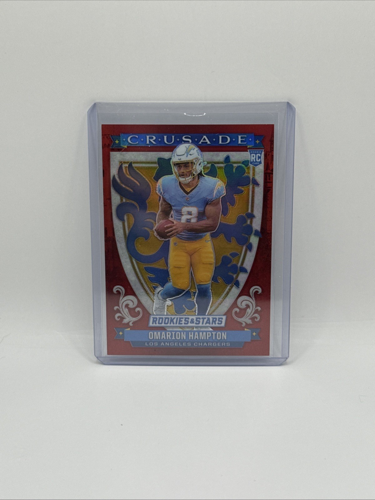 Omarion Hampton 2025 Panini Rookies & Stars #17 Crusade Red /99