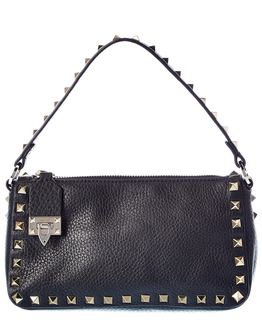 Valentino Rockstud Small Grainy Leather Crossbody Womens Black 191290₽