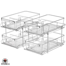 Stylish 2-Tier Pull-Out Organizer for Kitchen, Bathroom, and Vanity Use
