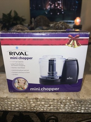 Rival Mini Chopper 1.5 Cup Capacity  Stainless Steel Blade Compact MC-67BL