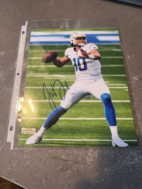justin herbert autograph Photo With C O A 