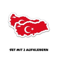 2X National Flag Stickers Silhouette Country Region Car R215-22 Türkiye