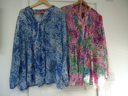 x2 Tops Gr. 26 Together Langarm Sommer leicht zu tragen Blusen und eine rosa Weste