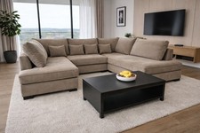 New U Shape Sofa L Shape Sale  Price Corner Fabric Plush Mink