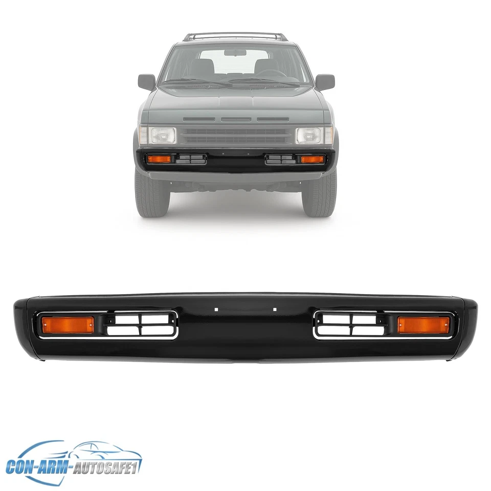 Black Front Bumper Grille w/Lamp For Nissan Pathfinder D21 Pickup 1993-1995 - Imagem 2 de 4