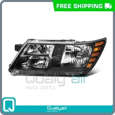 Headlights Driver Left Side Factory Style Lamp Black for 2009-2020 Dodge Journey