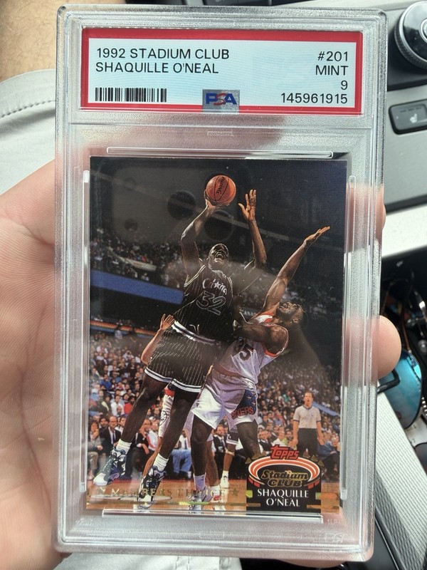 1992-93 Topps Stadium Club Members Choice Shaquille O'Neal #201 (RC) PSA 9