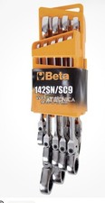 Kit 9 chiavi combinate a cricchetto snodate professionali Beta 142SN/SC9
