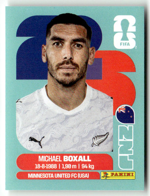 Panini 2026 World Cup WM Amerika Sticker No. NZL 4 Michael Boxall Neuseeland