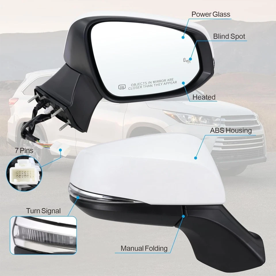Right Passenger Side Mirror Compatible With 2020-2025 Toyota Highlander - Image 2 of 4