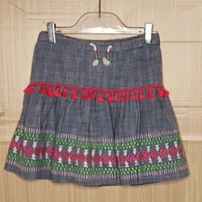 Cat  Jack Girls Boho Elastic Waist Cotton Skirt Blue 10