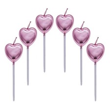Candeline Compleanno a Cuore,6 Pcs Particolari Candele di Compleanno a Forma S