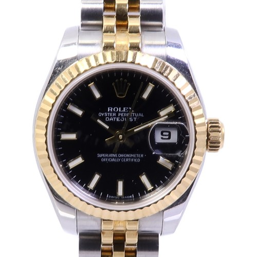 ROLEX Datejust Automatic Watch 179173  18K Yellow Gold/Stainless Steel Black