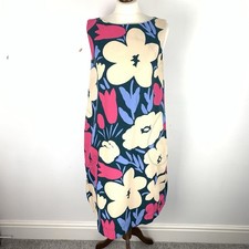 Marimekko Uniqlo A-Line Dress Womens Small Bold Floral Pattern Sleeveless Cotton