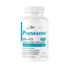 1 Bottle Phenemine Elite 37.5 Max Strength Appetite Suppressant and Energy Table