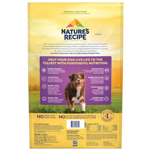 Nature's Recipe Grain Free Dry Dog Food, Lamb, Sweet Potato & Pumpkin Recipe,... - Picture 4 of 10