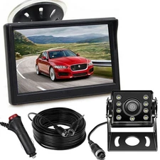 4Pin CCD IR Reverse Rear View Camera 5"  Monitor Kit for Truck RV Caravan 12-24V