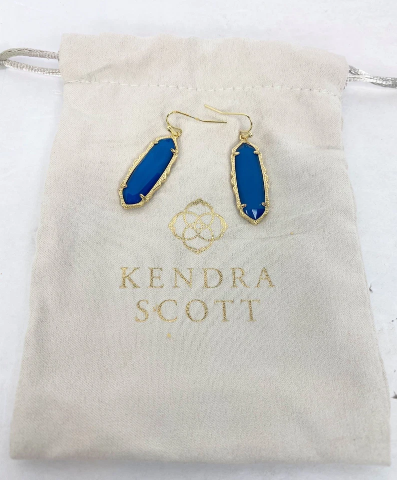Kendra Scott Blue Agate Frances Drop  Earrings In Gold Tone - Image 2 of 4