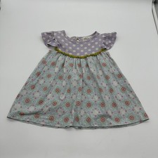 Matilda Jane Good Hart Walloon Lake Pearl Dress Lilac Polka Dot Blue Floral Sz 2