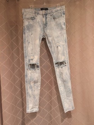 Represent Clothing Men s Knee Destroyer Bleached Skinny Distressed Jeans 32x30
