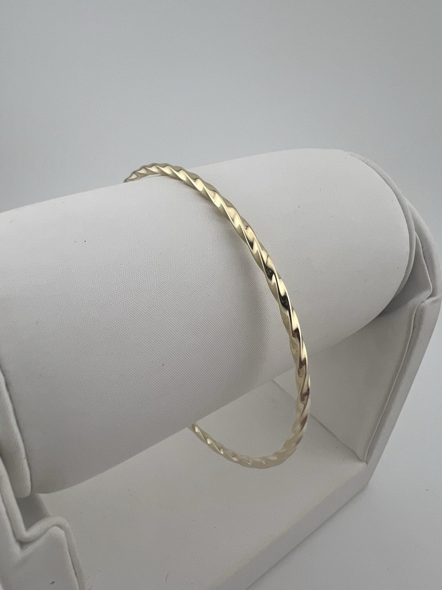 Women's 9ct Yellow Gold Bracelet Ladies Gold Thin Twist