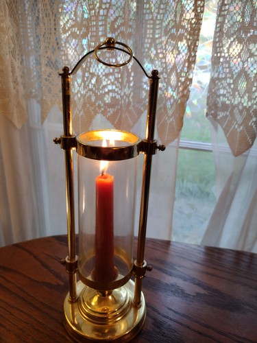 Vintage Messing Windlicht Kerze Kamin Kerzenständer 12" - Bild 4 von 16