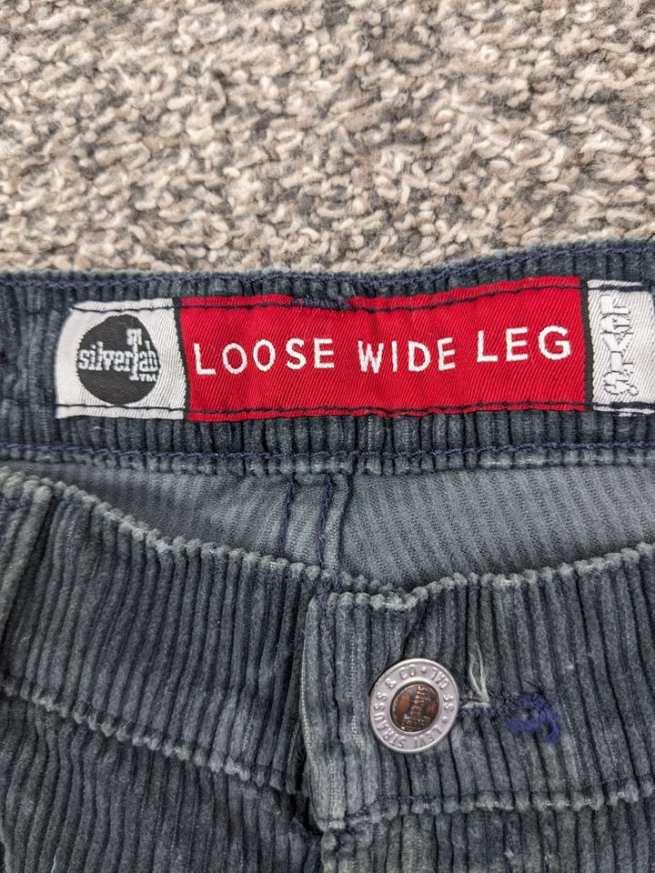 VTG 90s Levis SilverTab Pants Corduroy Loose Wide Leg Baggy Mens 36x30 USA Made - Image 3 of 4