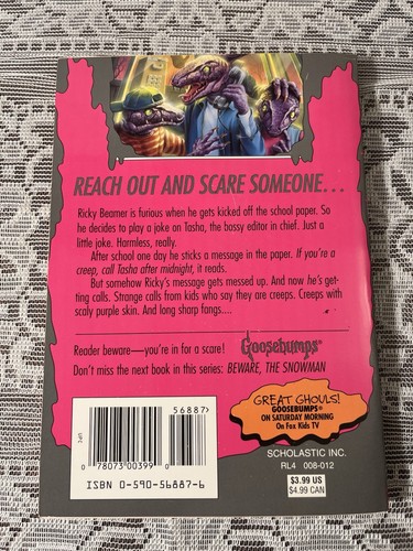 Goosebumps CALLING ALL CREEPS! #50 R.L. Stine December 1996 CARDS INTACT - Picture 2 of 10