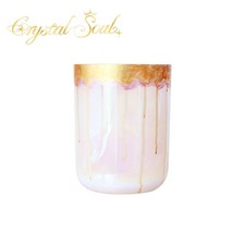 CrystalSoul Hand-Painted Light Pink Limited Edition Alchemy Crystal Singing Bowl