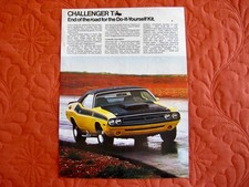 1971 Dodge Challenger Ta  - Original Print Car Ad - Very Good Condition