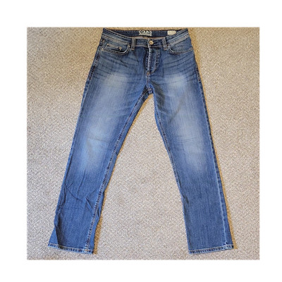 Colin's Men's Regular Fit Bootcut Jeans Light Wash Blue Denim Button Zip