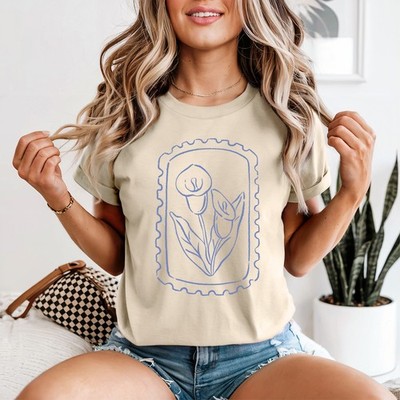 Calla Lilie Blumenstempel Damen T-Shirt Blumen Gartenarbeit Geschenk für Sie