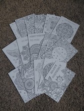 Set of 17 Assorted Intricate Coloring DIY Blank Greeting Cards with Envelopes