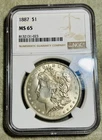1887 Morgan Silver Dollar NGC MS65