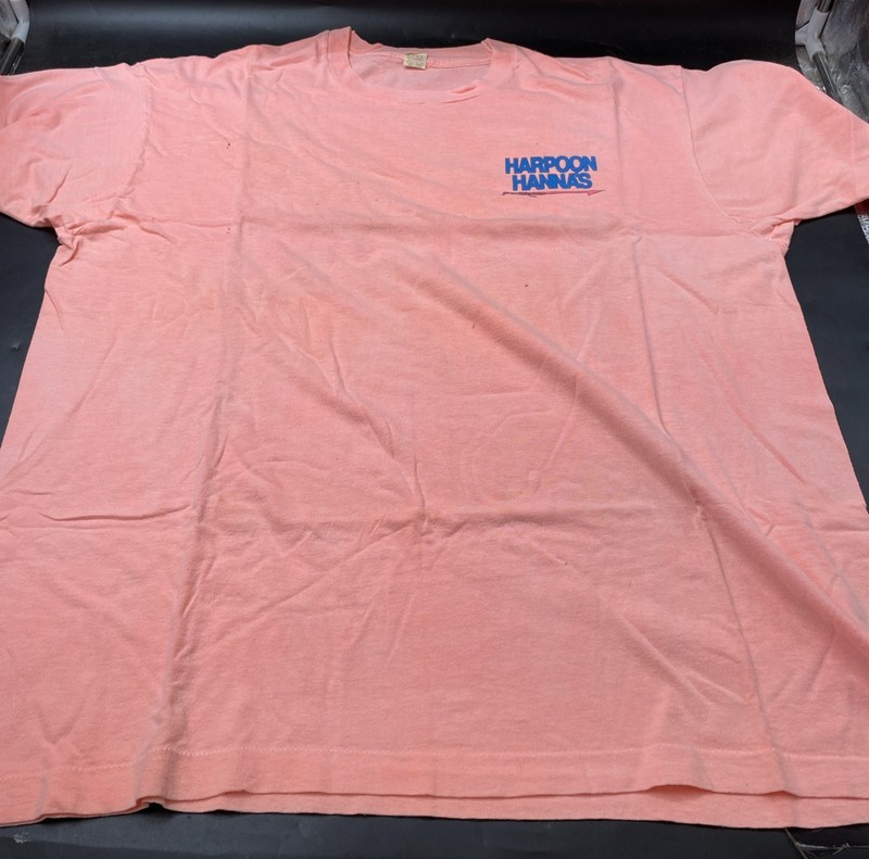 Vintage Screen Stars Harpoon Hanna’s Restaurant&Bar Fenwick Island Peach Shirt 